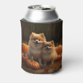 Pommerse Puppy Herfst Verrukking Pompoen Blikjeskoeler (Blikje Achterkant)