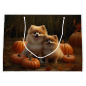 Pommerse Puppy Herfst Verrukking Pompoen Groot Cadeauzakje (Voorkant)