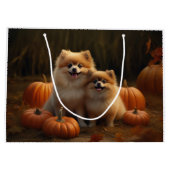 Pommerse Puppy Herfst Verrukking Pompoen Groot Cadeauzakje (Achterkant)
