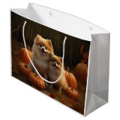 Pommerse Puppy Herfst Verrukking Pompoen Groot Cadeauzakje (Achterkant Gekanteld)