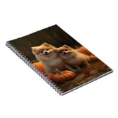 Pommerse Puppy Herfst Verrukking Pompoen Notitieboek (Rechterzijde)