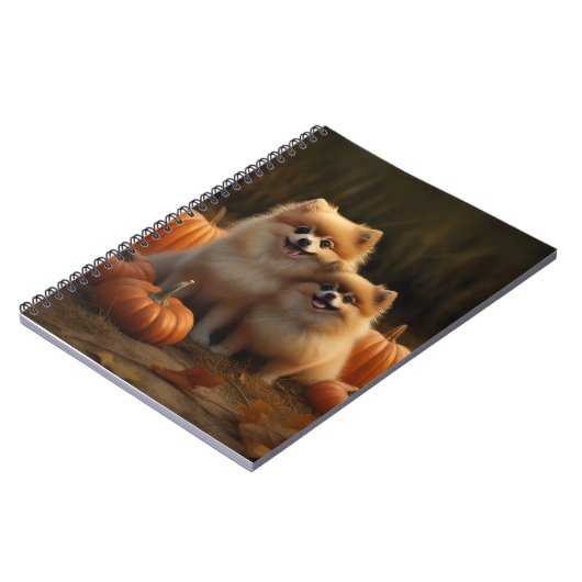 Pommerse Puppy Herfst Verrukking Pompoen Notitieboek (Linkerzijde)