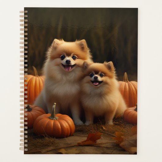 Pommerse Puppy Herfst Verrukking Pompoen Planner (Voorkant)