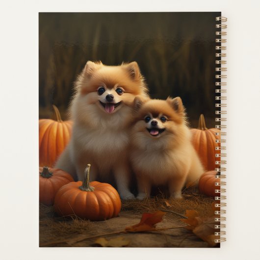 Pommerse Puppy Herfst Verrukking Pompoen Planner (Achterkant)