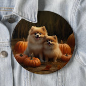 Pommerse Puppy Herfst Verrukking Pompoen Ronde Button 6,0 Cm (In situ)