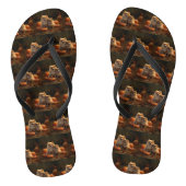 Pommerse Puppy Herfst Verrukking Pompoen Teenslippers (Voetbed)