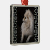 Pommerse puppy in Pommeren op een aangename manier Metalen Ornament (Rechts)