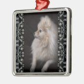 Pommerse puppy in Pommeren op een aangename manier Metalen Ornament (Links)