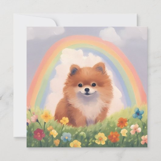 Pommerse Regenboog Bridge Memorial aangepaste hond (Voorkant)