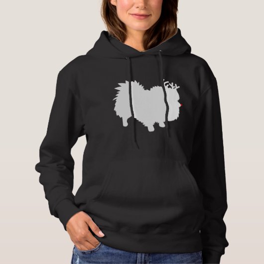 Pommerse rendier kersthond hoodie (Voorkant)