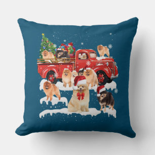 Pommerse Riding Red Truck Xmas kerst Kussen