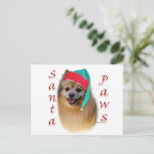 Pommerse Santa Paws Feestdagenkaart (Staand voorkant)