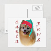 Pommerse Santa Paws Feestdagenkaart (Voorkant / Achterkant)