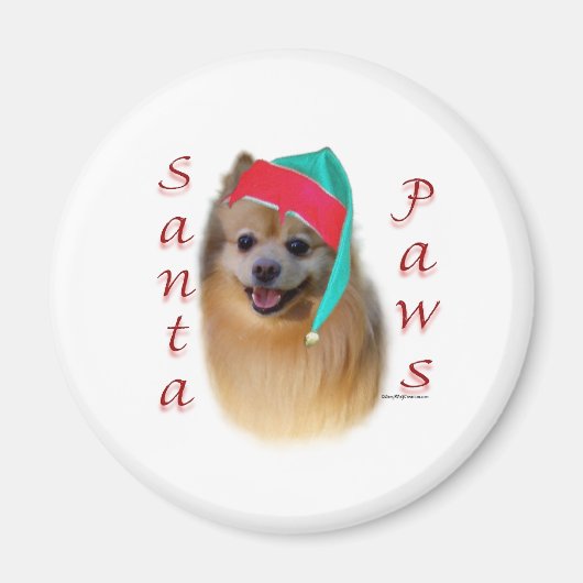 Pommerse Santa Paws Magneet (Voorkant)