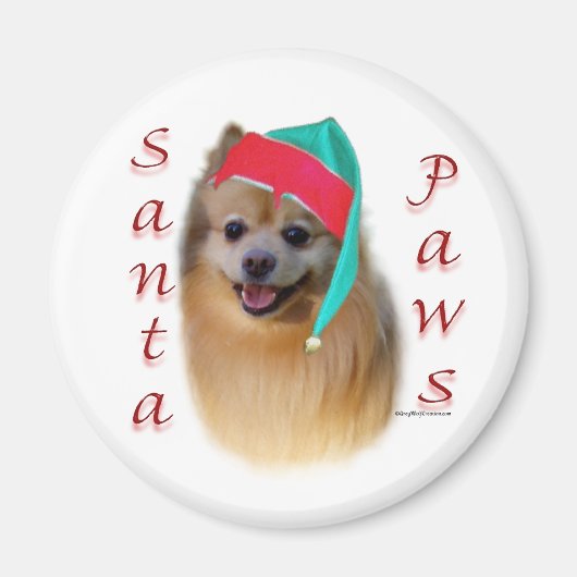 Pommerse Santa Paws - Magneet (Voorkant)