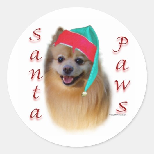 Pommerse Santa Paws - Sticker (Voorkant)