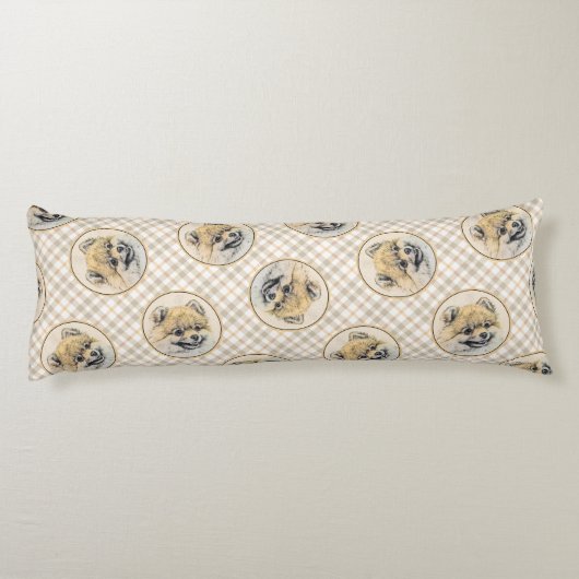 Pommerse Schilderij Sinaasappel Pom Originele Hond Lichaamskussen (Achterkant)