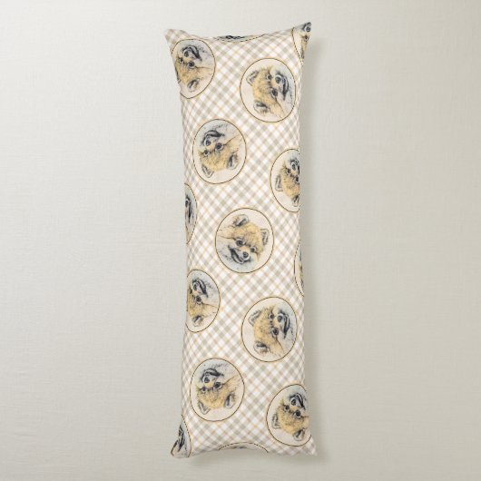 Pommerse Schilderij Sinaasappel Pom Originele Hond Lichaamskussen (Achterkant (Verticaal))