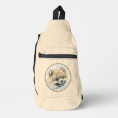 Pommerse Schilderij Sinaasappel Pom Originele Hond Sling Bag (Voorkant)