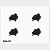 Pommerse silhouet ovale sticker (Vel)