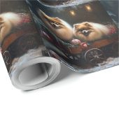 Pommerse Sneeuwslee Kerstdecoratie Cadeaupapier (Rol Hoek)