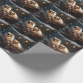 Pommerse Sneeuwslee Kerstdecoratie Cadeaupapier (Hoek)