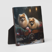 Pommerse Sneeuwslee Kerstdecoratie Fotoplaat (Voorkant)