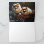 Pommerse Sneeuwslee Kerstdecoratie Kaart (Binnen)