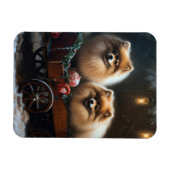 Pommerse Sneeuwslee Kerstdecoratie Magneet (Horizontaal)