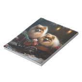 Pommerse Sneeuwslee Kerstdecoratie Notitieblok (Linkerzijde)