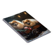 Pommerse Sneeuwslee Kerstdecoratie Notitieboek (Rechterzijde)