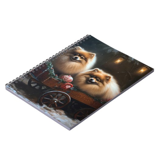 Pommerse Sneeuwslee Kerstdecoratie Notitieboek (Linkerzijde)