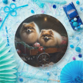 Pommerse Sneeuwslee Kerstdecoratie Papieren Bordje (Feest)