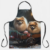 Pommerse Sneeuwslee Kerstdecoratie Schort (Voorkant)