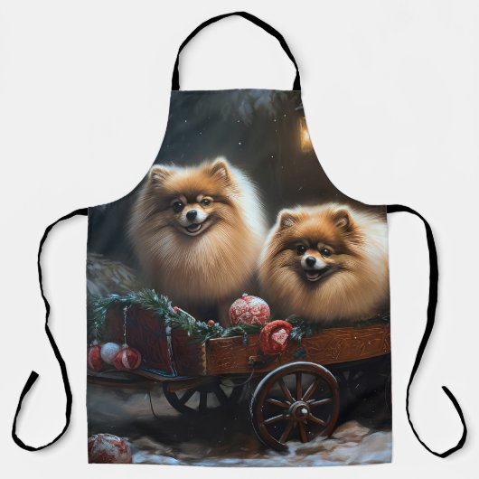 Pommerse Sneeuwslee Kerstdecoratie Schort (Voorkant)