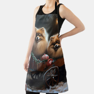 Pommerse Sneeuwslee Kerstdecoratie Schort