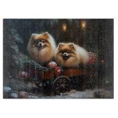 Pommerse Sneeuwslee Kerstdecoratie Snijplank (Voorkant)