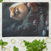 Pommerse Sneeuwslee Kerstdecoratie Theedoek (Gevouwen)