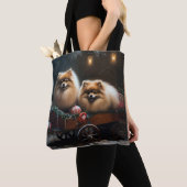 Pommerse Sneeuwslee Kerstdecoratie Tote Bag (Dichtbij)
