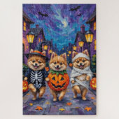Pommerse truc-of-behandeling in Halloween kostuums Legpuzzel (Verticaal)