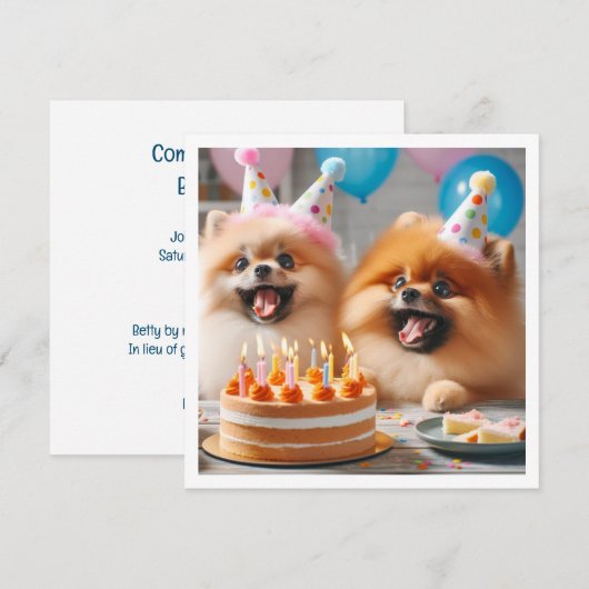 Pommerse verjaardagskaart, Pommeren, Pommeren Kaart (Voorkant / Achterkant)