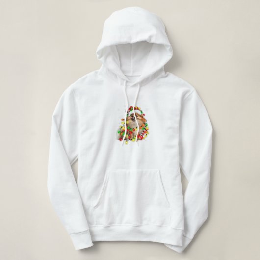 Pommerse verpakt in kerstverlichting hoodie (Design voorkant)