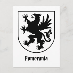 Pommerse Wapenschild Zwart en Wit Heraldisch Briefkaart