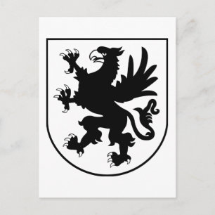 Pommerse Wapenschild Zwart en Wit Heraldisch Briefkaart