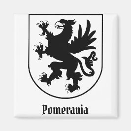 Pommerse Wapenschild Zwart en Wit Heraldisch Magneet