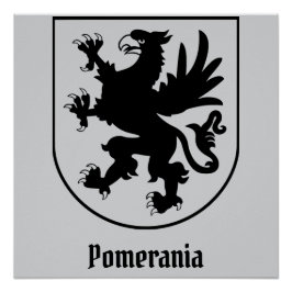 Pommerse Wapenschild Zwart en Wit Heraldisch Perfect Poster