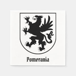 Pommerse Wapenschild Zwart-Wit Heraldisch Servet