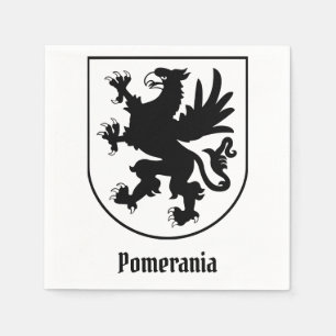 Pommerse Wapenschild Zwart-Wit Heraldisch Servet