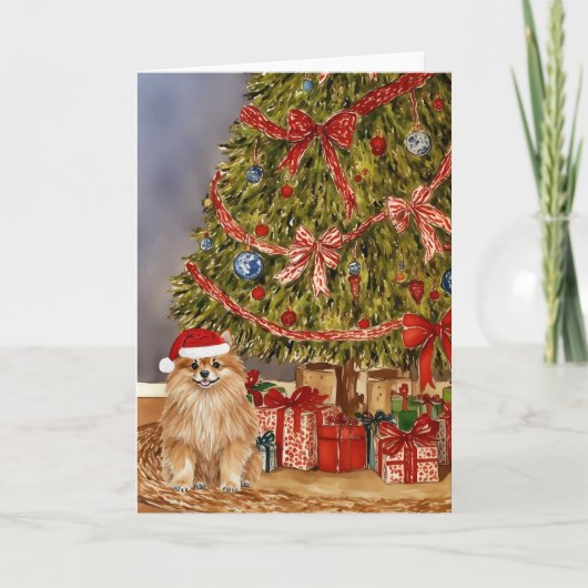 Pommerse Waterverf onder de Kaart van de kerstboom (Voorkant)