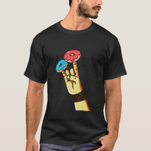 Pommesgabel Hand Donut Heavy Metal Rock Zeichen T-shirt